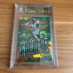 Trevor Lawrence 2022 Panini Prizm Hype Prizm Green Ice GEM MINT 9.5 Trading Card
